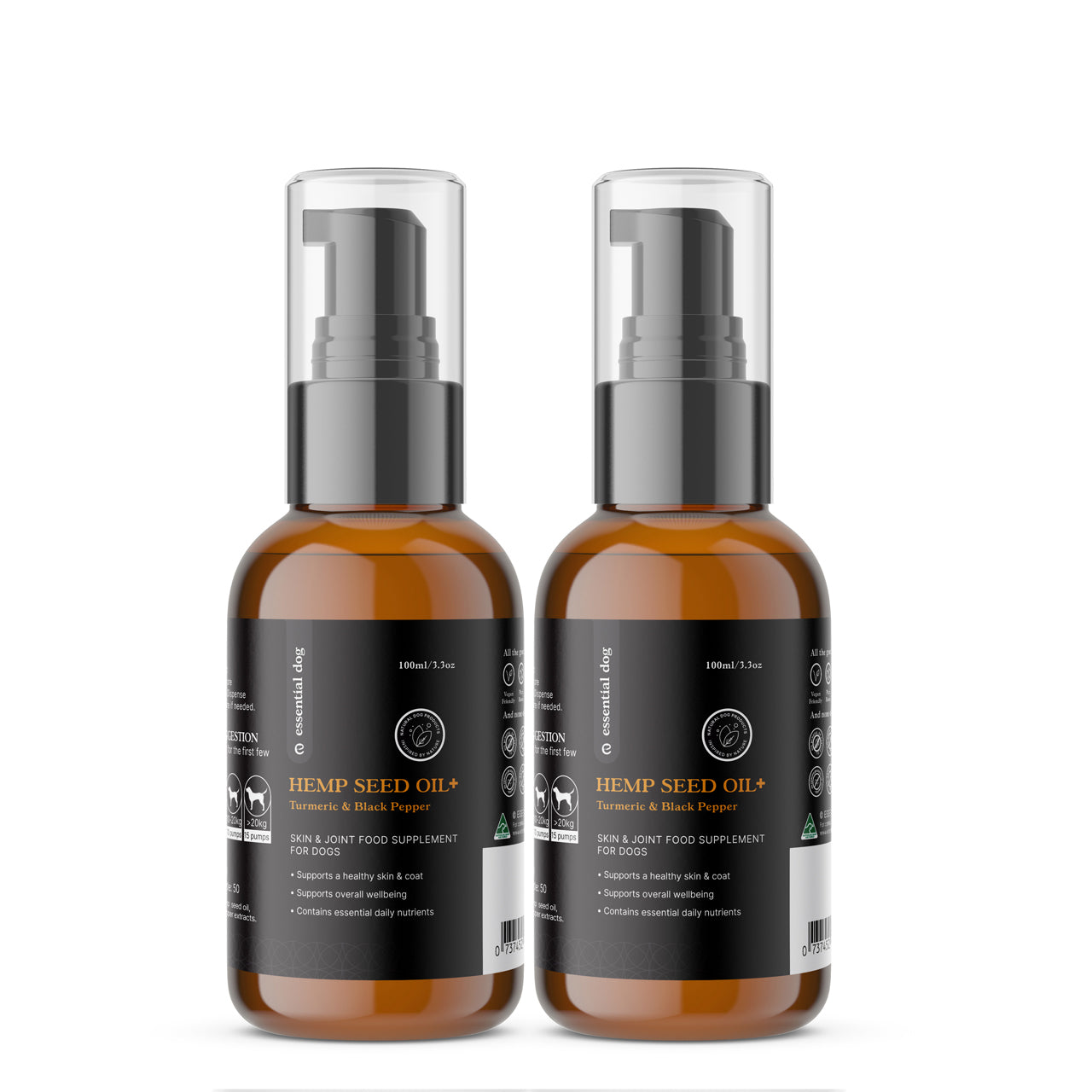 100% Raw Hemp Seed Oil: Turmeric and Black Pepper (Food Supplement)