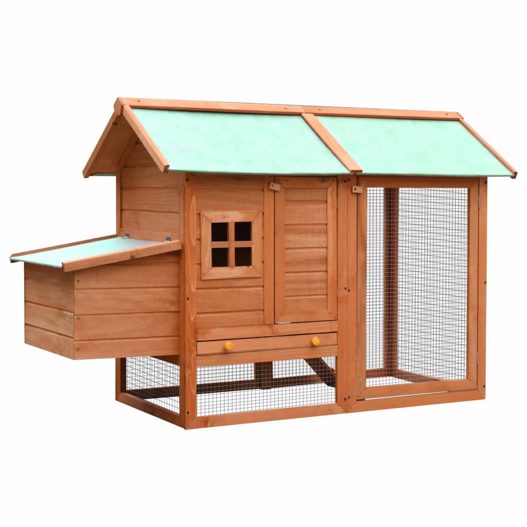 NNEVL Chicken Cage Solid Pine & Fir Wood 170x81x110 cm-4