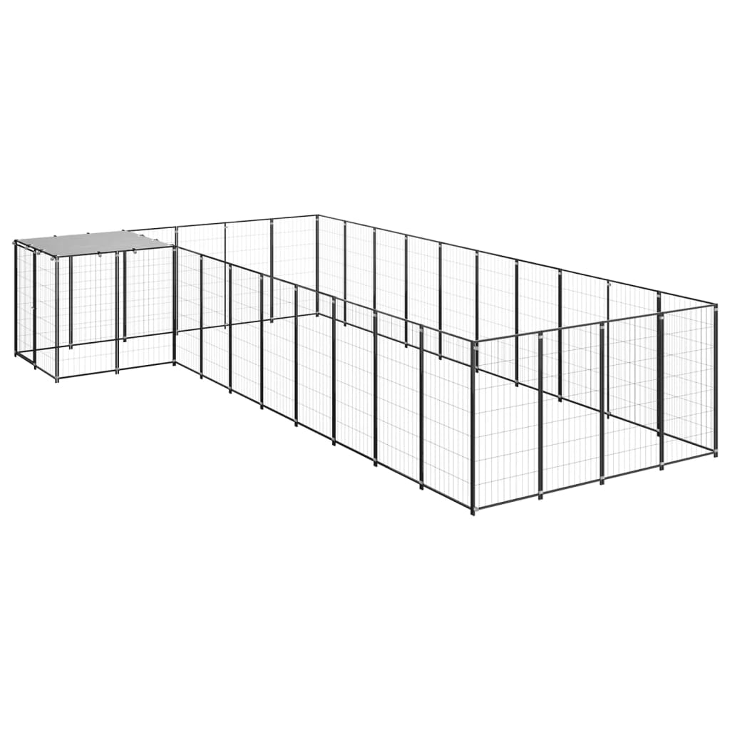 NNEVL Dog Kennel Black 13.31 m² Steel-0
