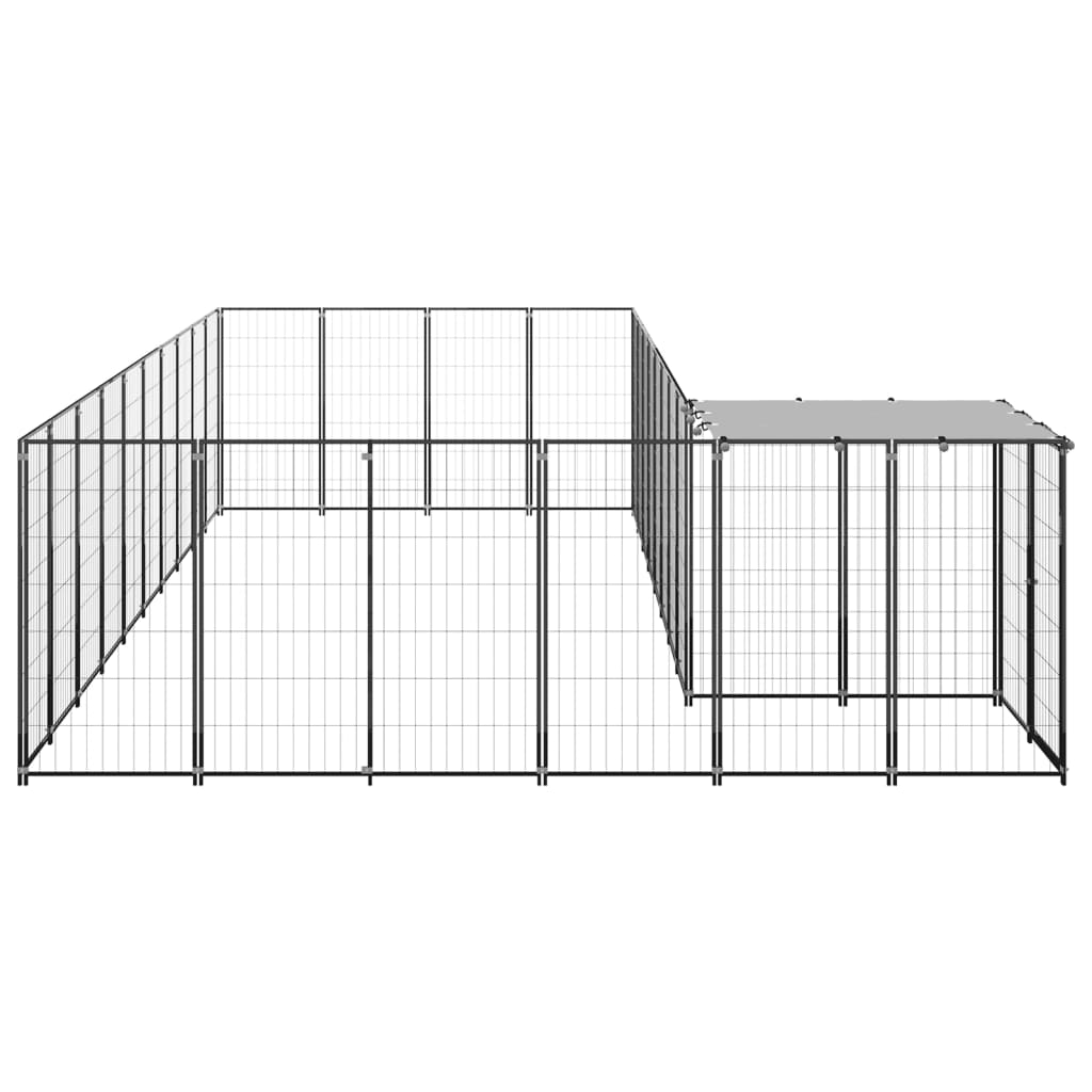 NNEVL Dog Kennel Black 13.31 m² Steel-1