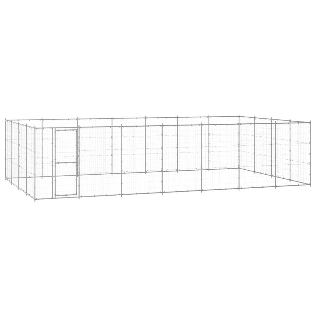 NNEVL Outdoor Dog Kennel Galvanised Steel 33.88 m²-0
