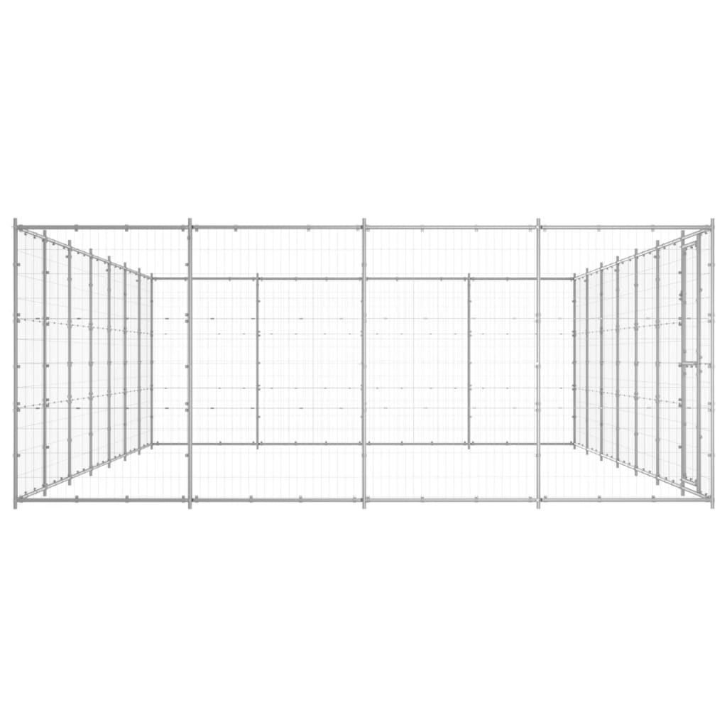 NNEVL Outdoor Dog Kennel Galvanised Steel 33.88 m²-2