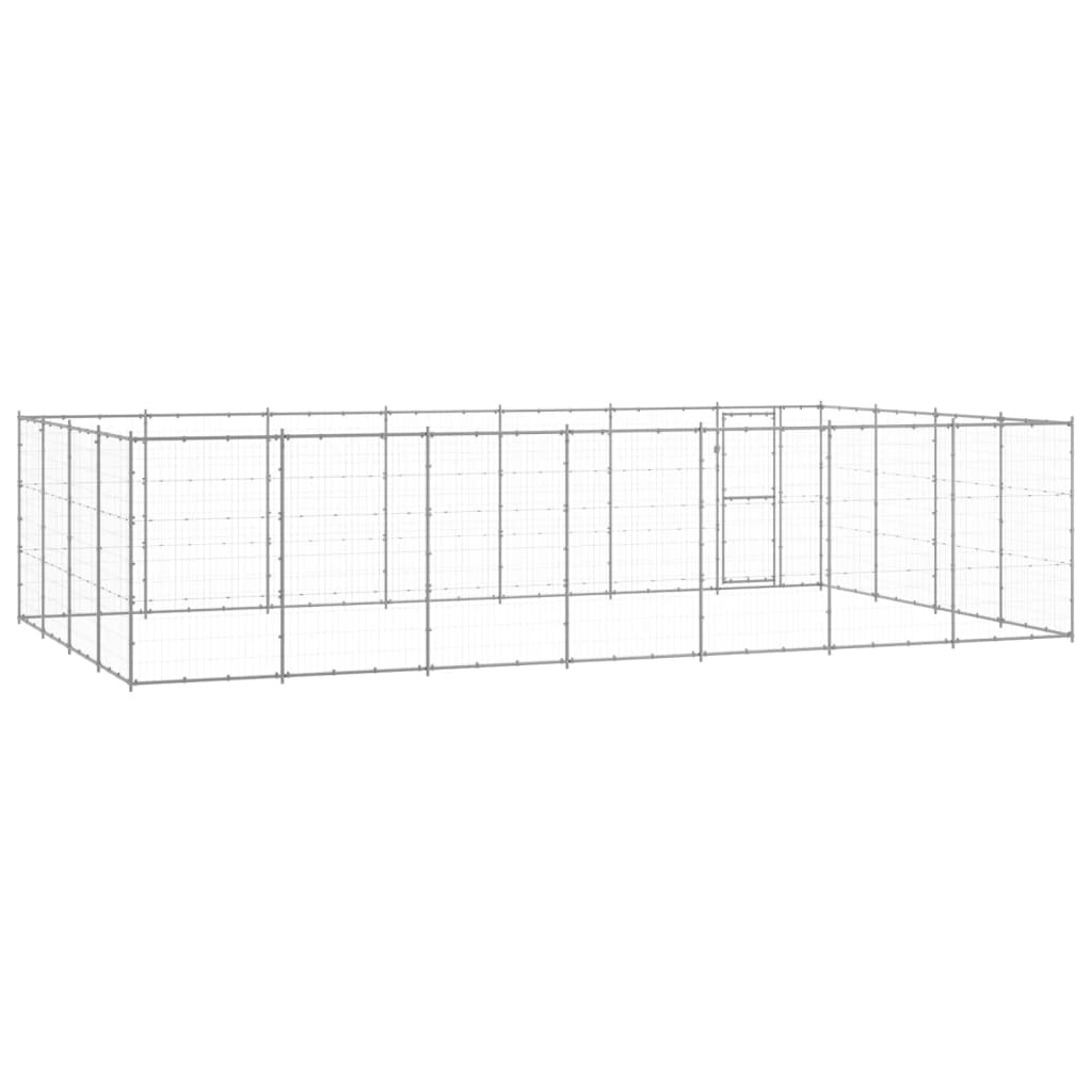 NNEVL Outdoor Dog Kennel Galvanised Steel 33.88 m²-3