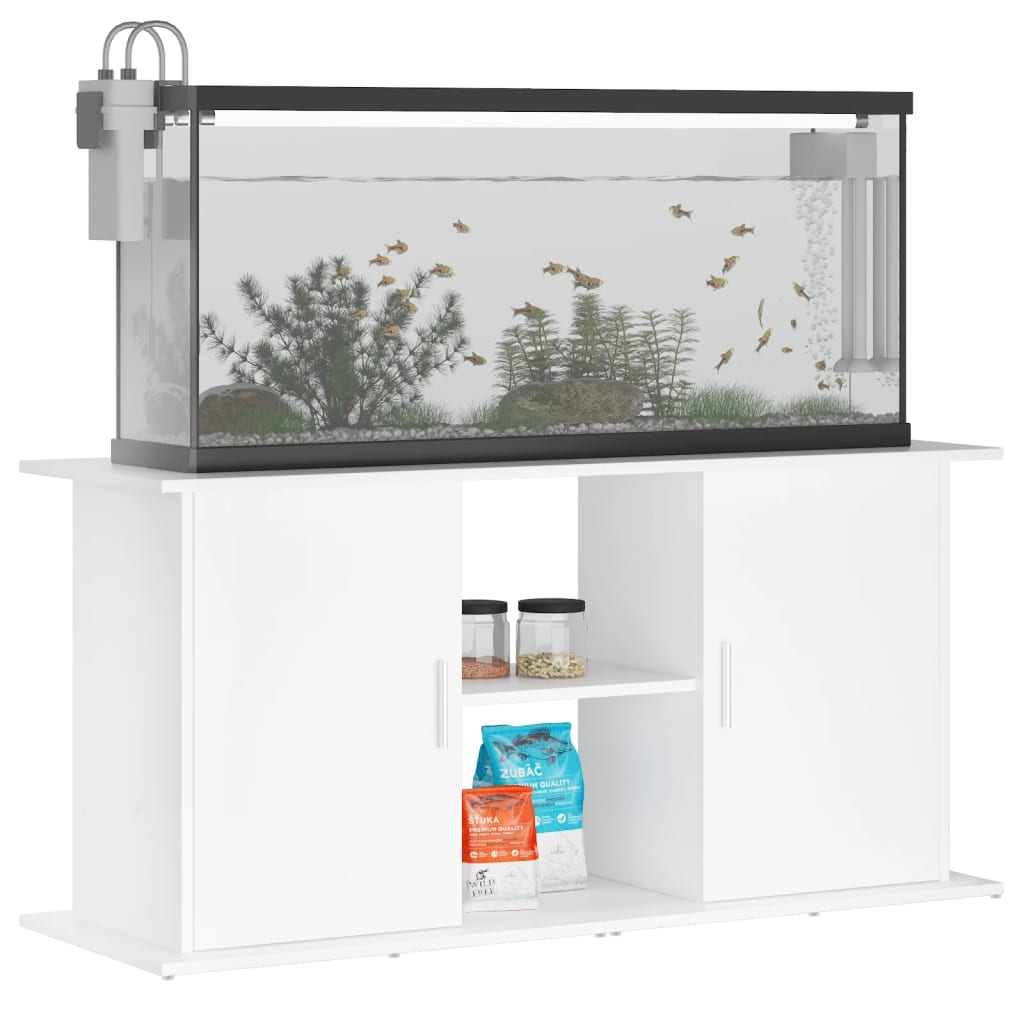 NNEVL Aquarium Stand White 121x41x58 cm Engineered Wood-2
