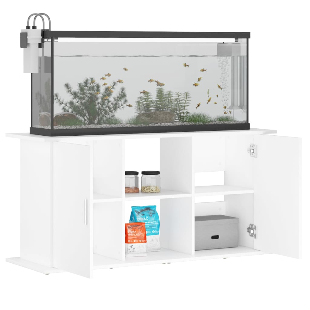 NNEVL Aquarium Stand White 121x41x58 cm Engineered Wood-3