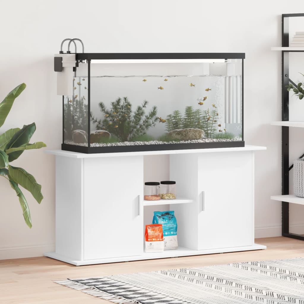 NNEVL Aquarium Stand White 121x41x58 cm Engineered Wood-0