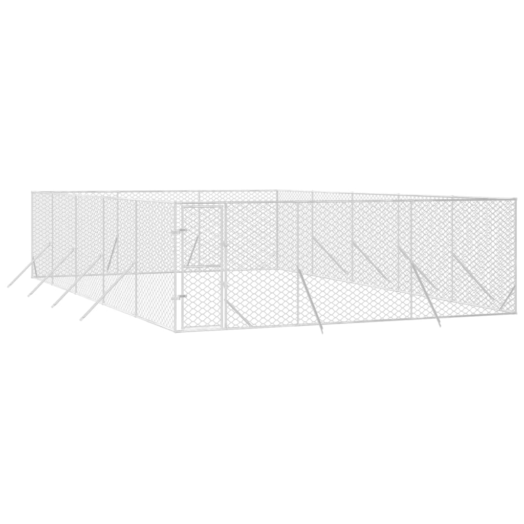 NNEVL Outdoor Dog Kennel Silver 6x10x2 m Galvanised Steel-2