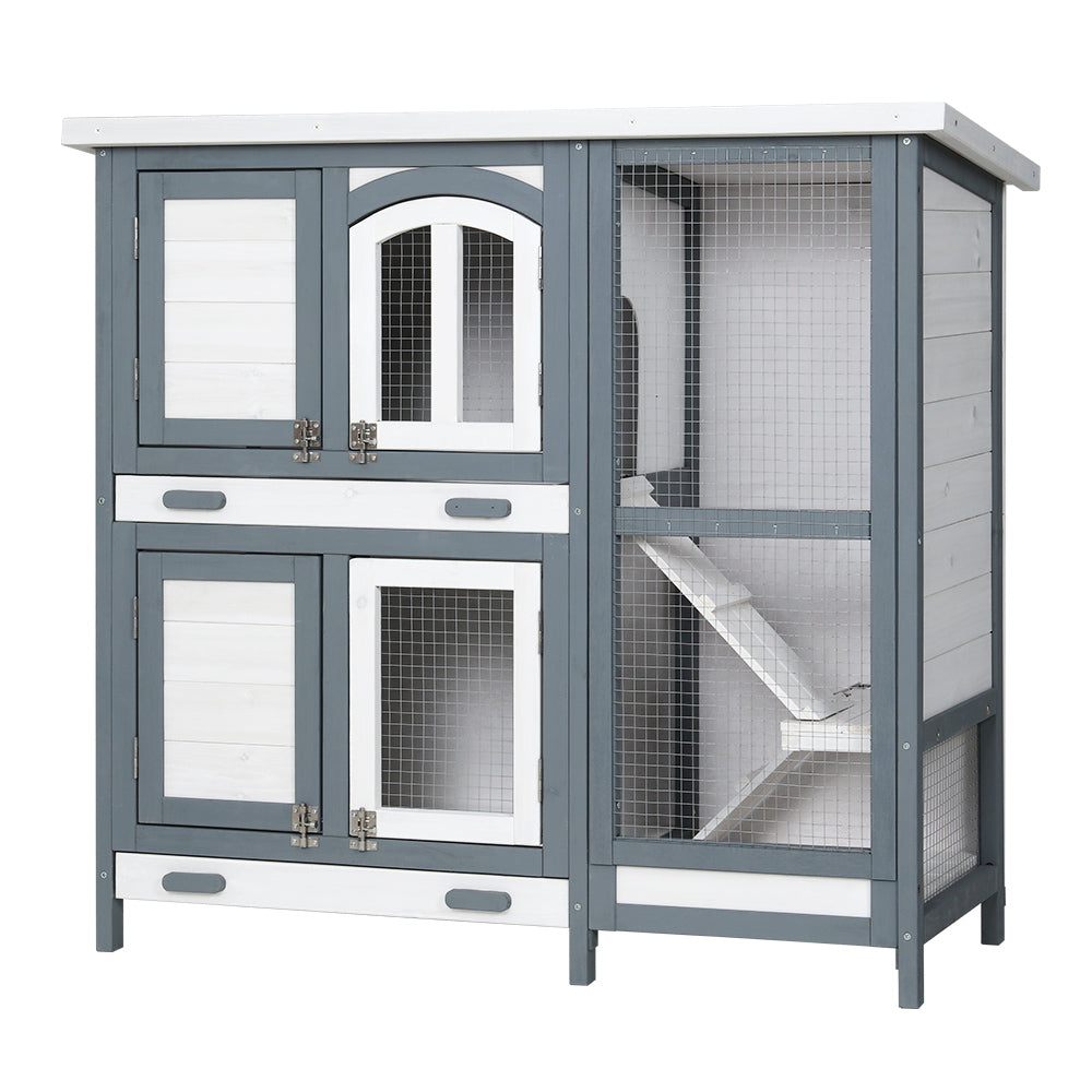 NNEDSZ Rabbit Hutch Large Chicken Coop Wooden House Run Cage Pet Bunny Guinea Pig-0