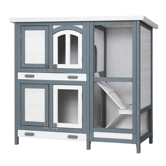 NNEDSZ Rabbit Hutch Large Chicken Coop Wooden House Run Cage Pet Bunny Guinea Pig-0