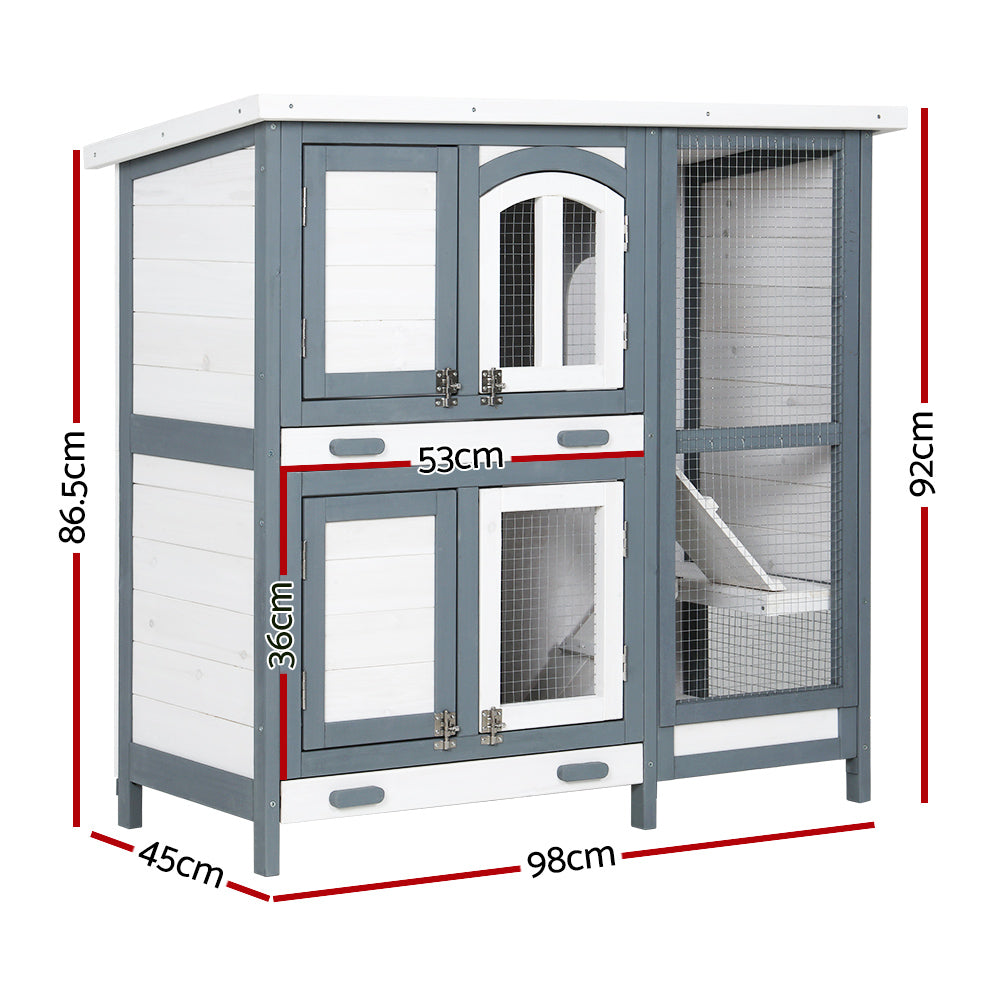 NNEDSZ Rabbit Hutch Large Chicken Coop Wooden House Run Cage Pet Bunny Guinea Pig-1