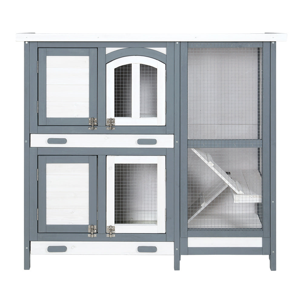 NNEDSZ Rabbit Hutch Large Chicken Coop Wooden House Run Cage Pet Bunny Guinea Pig-2