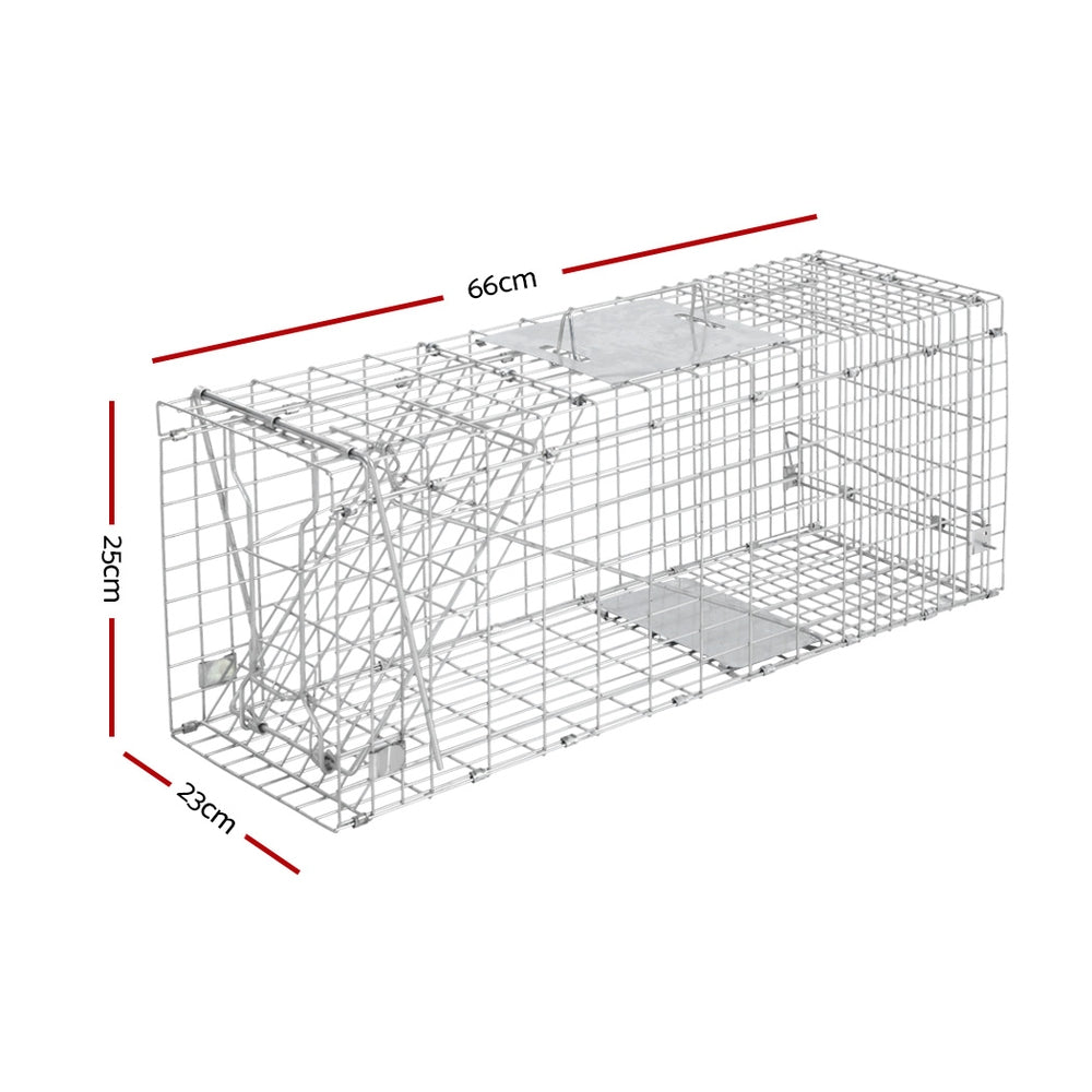NNEDSZ Set of 2 Trap Cage 66 x 23 x 25cm  - Silver-1