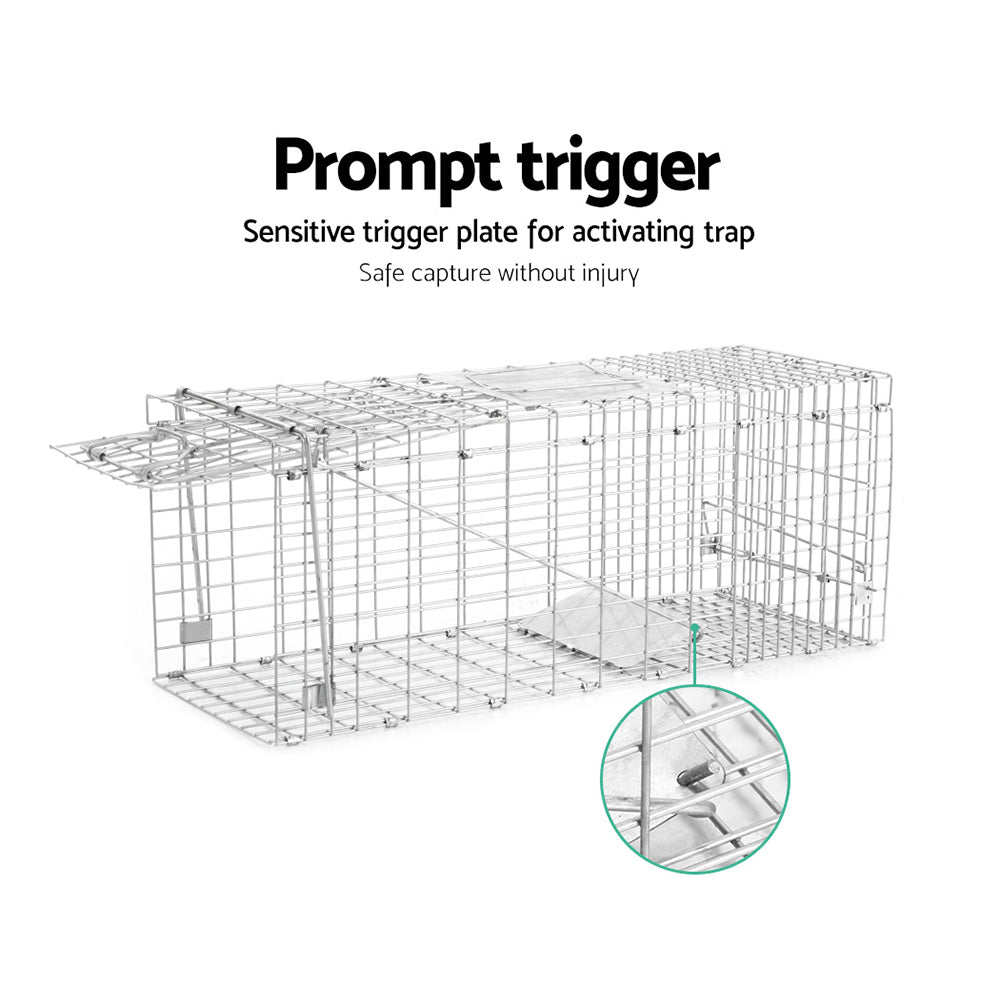 NNEDSZ Set of 2 Trap Cage 66 x 23 x 25cm  - Silver-4