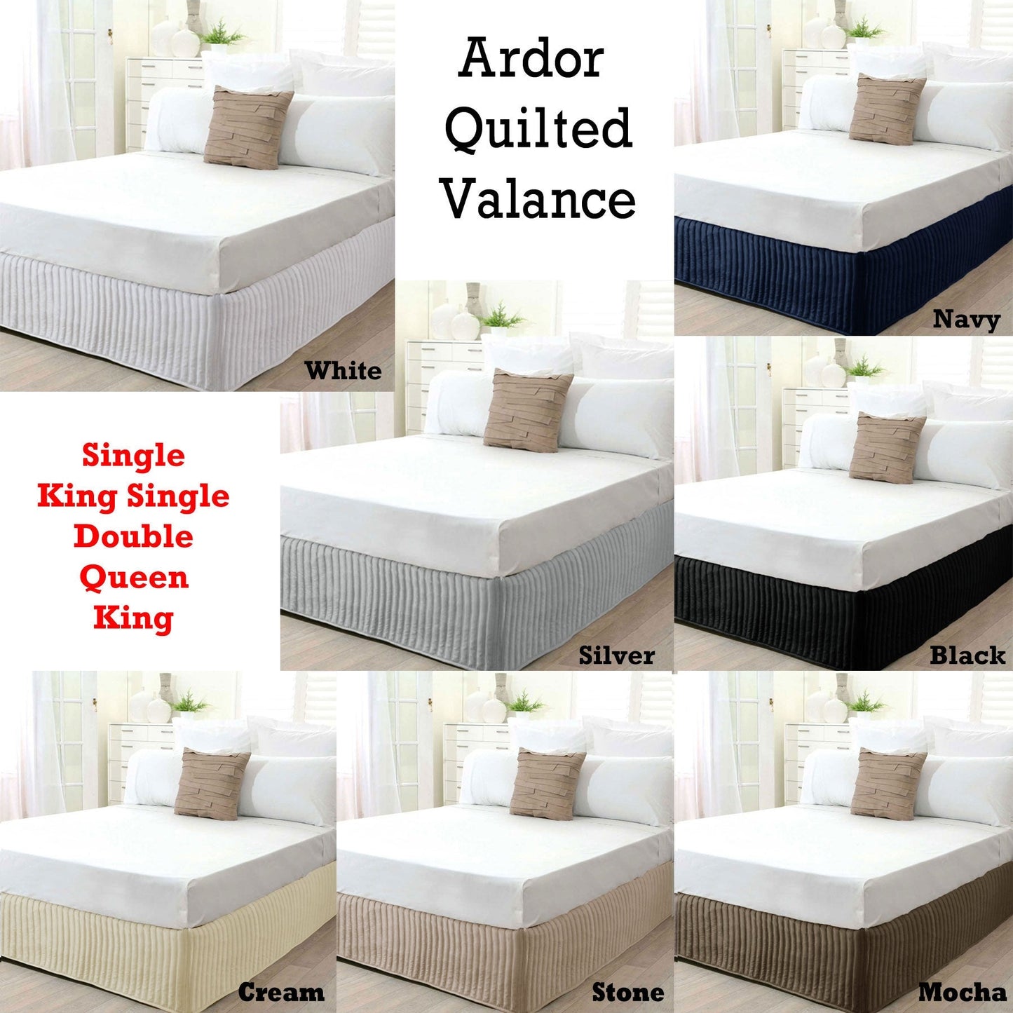 NNEDSZ Quilted Valance Black KING-1