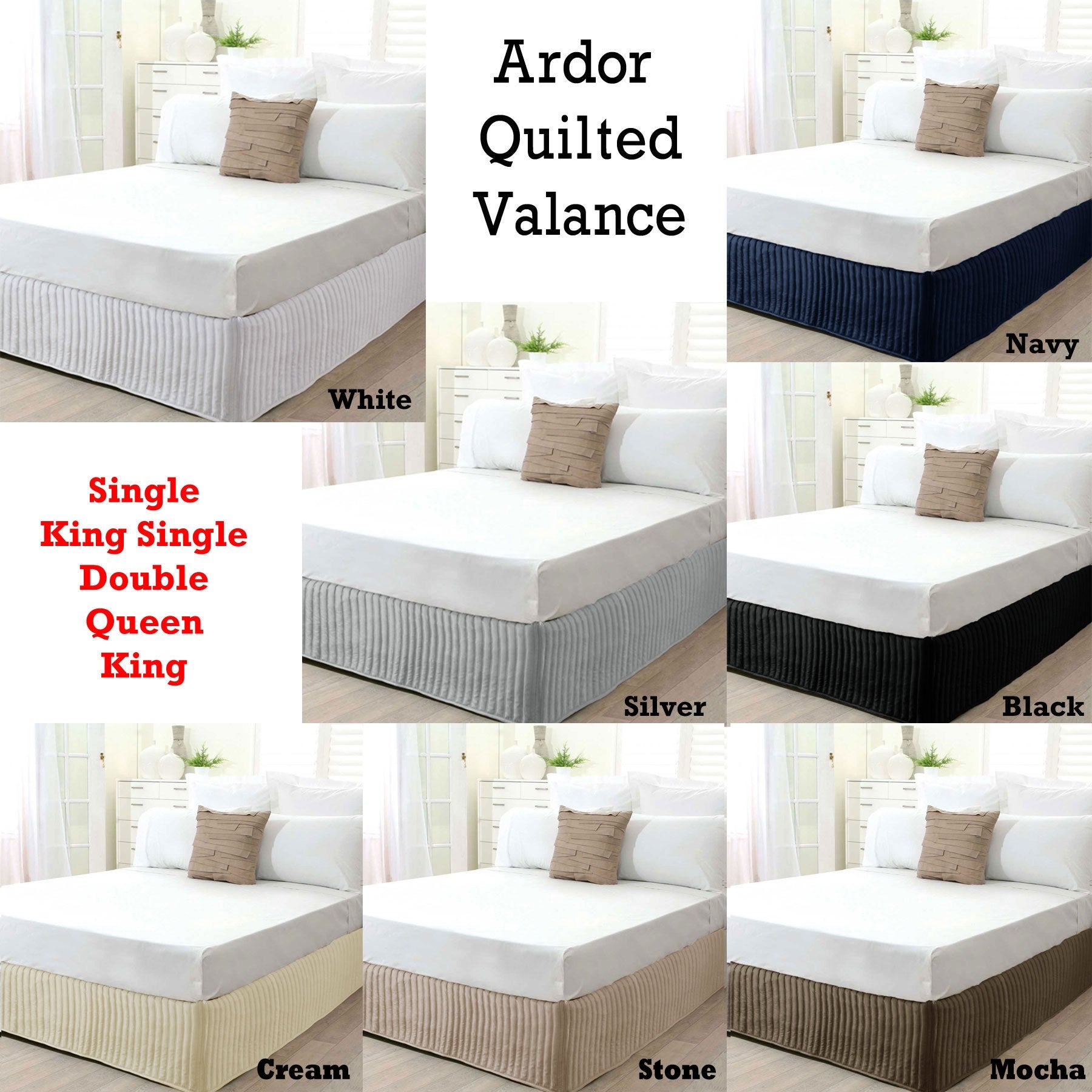 NNEDSZ Quilted Valance Black KING-1